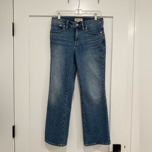 Madewell mid rise kick out crop jeans